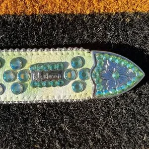 BB Simon Green Pony Hair Swarovski Crystal Belt b.b. Simon  main image 4
